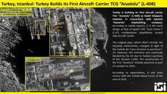 הלוויין חשף: כך נראית נושאת המטוסים של טורקיה

