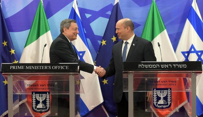 Israel’s PM Bennett meets with Italian counterpart Draghi 